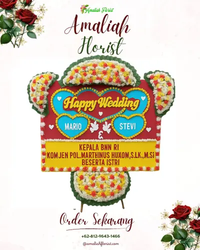 Karangan Papan Bunga Pernikahan di Songgom Lor